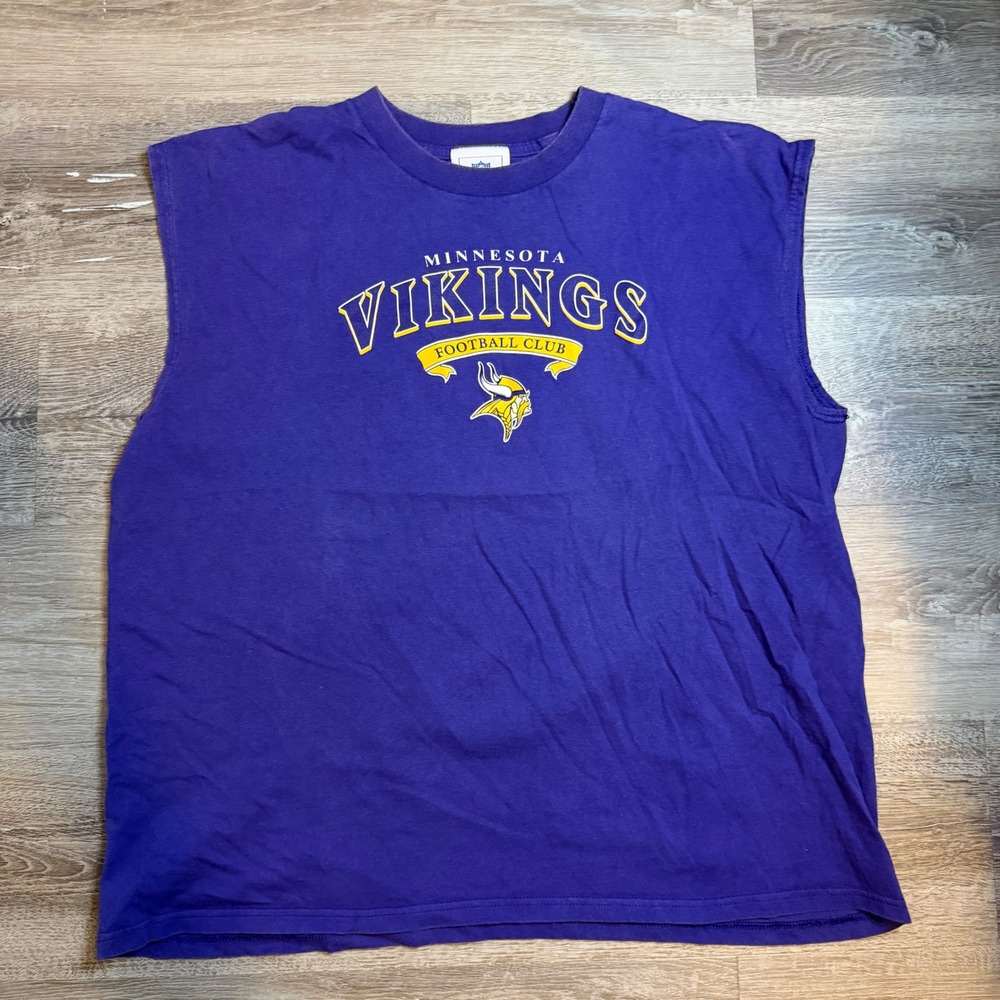 NFL Minnesota Vikings Muscle Tank Top Purple Graphic Sleeveless Shirt Mens XL